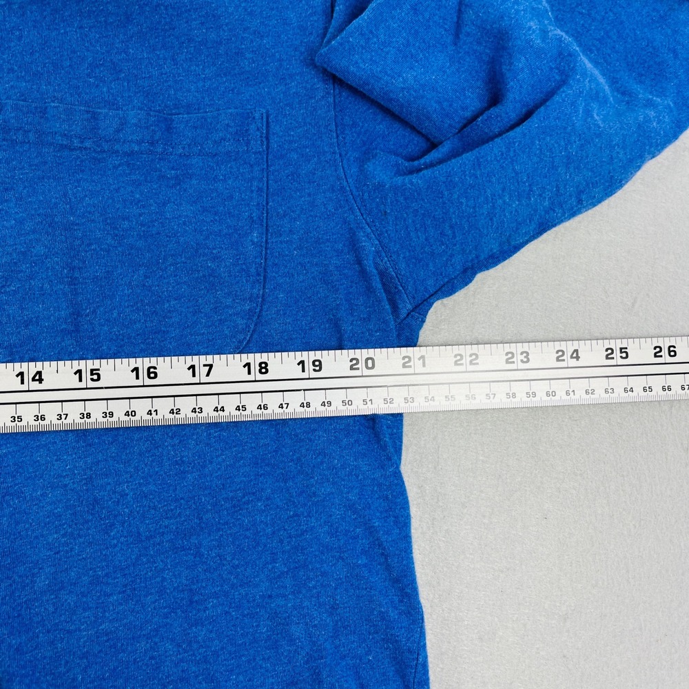 Pendleton Mens Blue Heather Long Sleeve Pocket T-Shirt Split Neck Cotton Size M - Picture 5 of 8